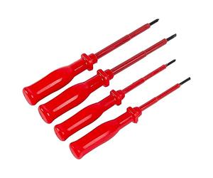 Blackspur - 4pc Carbon Steel Insulated Screwdriver Set - Red