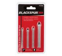 Blackspur 4Pc Tile And Glass Drill Bit Set