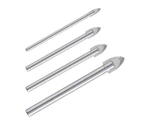 Blackspur - 4Pc Tungsten-Tipped Glass & Tile Drill Bit Set