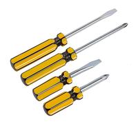 Blackspur 4pc Yellow Carbon Steel Screwdriver Set - Slotted Flat Phillips Head Crosspoint Multi Tool Kit