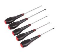 Blackspur 5Pc Carbon Steel Comfort Grip Screwdriver Set - Black