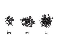 Blackspur 80Pc Plastic Cable Clips Set - 3 Sizes - Black