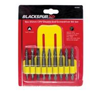 Blackspur 9Pc 65Mm Crv Double End Screwdriver Bit Set