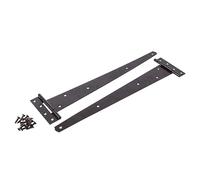 2X Black 457mm Heavy-Duty T-Hinges - Decorative Metal Outdoor Garden Gate Wood Shed Door Hardware Hinge - by Blackspur