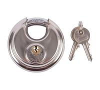 Round Discus Padlock 2 Keys 70mm Disc Heavy Duty Outdoor Stainless Steel Shackle Security Lock