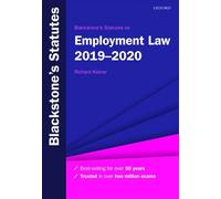 Blackstone's Statutes on Employment Law 2019-2020 (Blackstone's Statute Series)