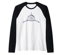 Blacktip Reef Shark Face Vintage Engraving Ocean Species Raglan Baseball Tee