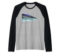 Blacktip Reef Shark Ocean Predator Close Up Portrait Raglan Baseball Tee