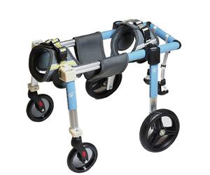 BLACKTK Wheelchair Dog 4-Wheeled Disabled Doggie Assisted Walker, Small/Medium/Large pet Wheelchair Help, Dachshund cat and Rabbit Recovery (Blue)