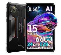 Blackview Active 5 AI Rugged Tablet,24GB+128GB/2TB,8.68" HD+ 90Hz Android 15 Waterproof Tablet,3 AI Models Tab,16MP+13MP,6600mAh Battery,4G Dual SIM/IP68/NFC/OTG/GPS (Black)