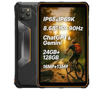Blackview Active 5 Rugged AI Tablet Phone, 3 AI Models, 8.68" HD+ 90Hz, IP68/IP69K Waterproof Android 15, 24GB+128GB, Dual SIM 4G LTE, 16MP+13MP Camera, 6600mAh Battery, GPS WIFI Fingerprint Gray