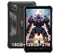 Blackview AI Rugged Tablet, 9 inch Android 15, 18GB+128GB TF 1TB, 180Hz, IP68/IP69K Waterproof, MIL-STD-810H Shockproof, Dual 4G LTE SIM, 16MP+13MP, 18W/OTG/5G WiFi/GPS/NFC/TÜV/Face ID/Glove Mode