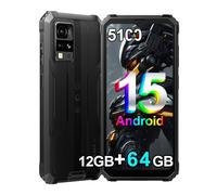 Blackview BV4800 SE Rugged Smartphone 2025 Newest, Android 15 Phone, 12GB RAM+64GB/2TB Rugged Phone, 16MP AI Camera, 6.56'' 90Hz Display, IP68/69K Waterproof Smartphone, 5100mAh, NFC, Face ID, Black