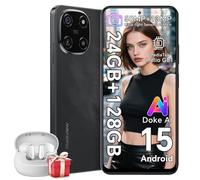 Blackview Color 6 Unlocked Mobile Phones, (2025) Newest, 24GB+128GB/2TB, 50MP+13MP AI Camera, 5000mAh/18W, Dual SIM Smartphone, 4G Android 15 Smart Phone, 5G WiFi/OTG/GPS, Fingerprint/Face ID, Black