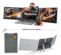Blackview DCM6 14" Triple Laptop Screen, 0.17" Ultra-Thin, 1080P FHD Portable Monitor Eye protection, Travel for 13-17.3'' Laptop, Plug Play Compatible with Windows/Mac/Chrome OS