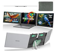 Blackview DCM6 Triple Laptop Screen Extender,14" 1080P FHD IPS Portable External Screen,Two Cable USB C Travel for 13-17'' Laptop,Plug & Play Compatible with Windows/Mac/Chrome OS and Mobile Devices