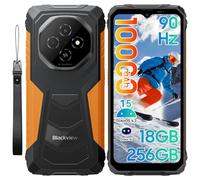 Blackview FORT 1 Rugged Smart Phone (10000mAh)-Android 15, 18GB+256GB/2TB, 6.56" 90Hz, Sim-free Unlocked Mobile Phones, IP69K/NFC/OTG/GPS/4G Dual SIM/3 Card Slots/Glove Mode, AI Rugged Phone, Orange