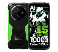Blackview Fort 1 Rugged Smartphone 2025, Android 15 Phone,10000mAh,12GB RAM+128GB/2TB Rugged Phone,16MP AI Camera, 6.56'' 90Hz Display, IP68/69K Waterproof Smartphone NFC, Face ID, Green