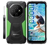 Blackview Fort1 Rugged SmartPhone (10000mAh)-Android 15, 18GB+256GB/2TB, 6.56" 90Hz, Sim-free Unlocked Mobile Phones, IP69K/NFC/OTG/GPS/4G Dual SIM/3 Card Slots/Glove Mode, AI Rugged Phone, Green