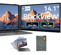 Blackview Laptop Screen Extender - 4.5mm Ultra-Thin,14" FHD 1080P IPS 600g External Portable Screen for 13"-17.3",TÜV SÜD Low Blue Light Eye-Care,Compatible with Mac,Windows,Android,Linux,Chrome OS