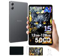 Blackview LINK 2 8.68 inch Tablet, Android 15 Tablets, Mini Portable Tablet with 12GB RAM + 128GB ROM,5000mAh Battery GEMINI AI 2.0/5G WiFi/1080P HD/Widevine L1/GPS/Google Lens/Face ID Black