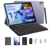 Blackview LINK8 12+ inch Large Screen Tablets Android 15 12.7" Helio G100 Gaming Tablet with Keyboard and Pen,18GB+ 256GB, 90 Hz 2K+ FHD+ IPS Display, 3 AI Cameras, Widevine L1, 5G WiFi,GPS