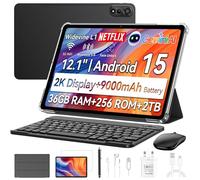 Blackview MEGA 2 12 inch Tablet with SIM Card Slot, Android 15 Gaming Cellular Tablet with Keyboard and Pen, 36GB + 256GB(2TB), 2.4K 120Hz FHD+ IPS Display, 9000mAh/33W, 4G LTE, 5G WiFi, GPS