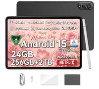 Blackview MEGA 2 Tablet 12 Inch Android 15, 8GB RAM 256GB ROM 2TB Expand, 4G LTE Dual SIM Tablet PC, 9000mAh Battery 18W Fast Charge, 1200x2000 IPS Display, GPS WiFi Bluetooth, Grey