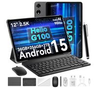 Blackview MEGA3 12 Inch Tablet Android 15,Helio G100,2.5K 90Hz IPS Display,Gaming Tablet with Keyboard,36GB RAM+256GB ROM (TF 2TB),8800mAh 33W,50MP+13MP,4G LTE/5G WiFi,Widevine L1,GPS