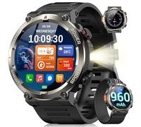 Blackview Military Smart Watch for Men Answer/Make Calls, 1.45" HD Fitness Watch with 960mAh Battery/Flashlight/Compass/Heart Rate/SpO2/Sleep, 150+ Sports, Outdoor Smartwatch for iOS Android