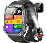 Blackview Military Smart Watch for Men - Answer/Make Calls, 2.01" Outdoor Sports Fitness Tracker with 900mAh Battery/Flashlight/Compass/Heart Rate/SpO2/Sleep, 120+ Sports Smartwatch for Android iOS