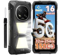 Blackview Rock 2 Pro 5G Rugged Phone Android 16, 15000mAh/33W Dual 400LM Camping Light, 32GB+256GB/2TB Rugged Smartphone Unlocked Gemini AI, 16MP+13MP 6.67" 2.4K 120Hz Glove Mode/NFC | Camping Light