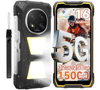 Blackview Rock 2 Pro 5G Rugged Phone Android 16, 15000mAh/33W Dual 400LM Camping Light, 32GB+256GB/2TB Rugged Smartphone Unlocked Gemini AI, 16MP+13MP 6.67" 2.4K 120Hz Glove Mode/NFC