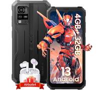 Blackview Rugged Phone, BV4800 4GB+32GB/2TB Expand, Rugged Smartphone Android 13, 5180mAh Battery, 13MP Waterproof Phone, 6.56''HD+, 4G Dual SIM Mobile Phone Unlocked, Face ID, Glove Mode -Black