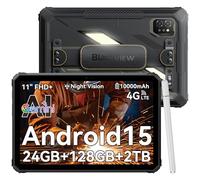 Blackview Rugged Tablet Active 7 2026, Tablet with Dual 4G Sim Card Sot, IP68/IP69K Waterproof Android 15, 11 inch Android Tablet with 24GB RAM+128GB ROM, NFC, 10000mAh, 5G WiFi, 120Hz, Night Vision