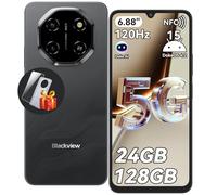 Blackview SHARK 6 Smart Phone, 5G Sim-Free & Unlocked Mobile Phones, 6.88" 120Hz Display, 24GB+128GB/2TB, Android 15 Phone 16MP+8MP AI Camera, 5000mAh/18W, Fingerprint/Eye Comfort Mode, GPS/OTG/NFC