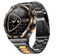 Blackview Smart Watch for Men, 14K Gold Plated Case AMOLED Display, Built-in GPS, Compass, LED Torch, 100-Day Battery, ChatGPT, BT Calling, Health Monitor, 120+ Sports, IP68 Waterproof for iOS Android