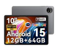 Blackview Tablet 10 inch Android 15,2025 AI Tablet, 4GB RAM 64GB ROM 1TB Expandable, Quad-Core, Widevine L1, 1280x800 IPS Touchscreen, 5G WiFi, BT 5.0, Dual Camera, 6600mAh (Gray)