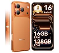 Blackview Wave 7C Sim-free & Unlocked Mobile Phones, 32MP Smart Phones,16GB+128GB Android 16 Phone, Phone Android, 6.56" Cheap Android Phone, Face Unlock, WIFI/GPS/IP54/3.5mm/3 Year Warranty, Orange