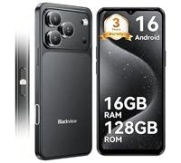 Blackview Wave 7C Sim-free & Unlocked Mobile Phones, 32MP Smart Phones,16GB+128GB Android 16 Phone, Phone Android, 6.56" Cheap Android Phone, Face Unlock, WIFI 5G/GPS/IP54/3.5mm/3 Year Warranty, Black
