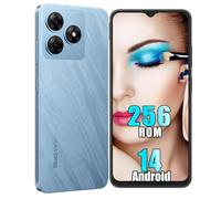 Blackview WAVE 8 Mobile Phones Sim Free Unlocked, 12GB+256GB/TF2TB, Android 14 Phone, 5000mAh 10W fast, Octa-Core, 6.56'' HD+ Screen, 8MP+13MP, Dual SIM Smartphone, 3 Cards Slots, Face Unlock - Blue