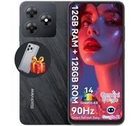 Blackview WAVE 8 Unlocked Mobile Phones, 12GB+128GB/2TB, Octa-Core 4G Android 14 Smart Phone, 13MP+8MP AI Camera 5000mAh/10W, Dual SIM Smartphone, 6.56" HD+, GPS/OTG, Fingerprint/Face ID, Black