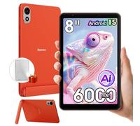 Blackview ZENO 1 Android 15 Tablet With DOKI AI, Android tablet 8 inch with Dual SIM 4G LTE & 5G WiFi, 64GB ROM & 6000mAh Battery, Widevine L1, GPS, Detachable Stand(Orange)
