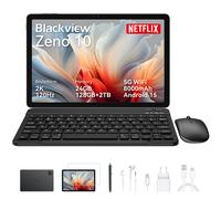 Blackview Zeno 10 Tablet, 11-inch FHD 1920x1200, 5G, Android 15, Gemini AI， Unisoc T8200, 24GB(8+16) RAM + 128GB ROM, 8800mAh, PC Mode, Widevine L1, Face ID, 16MP+13MP, GPS, OTG, Gaming Tablet with Ke