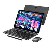 Blackview ZENO5 Android 16 Tablet, 11 Inch Tablet with Keyboard, 8300mAh | Dual Sim Card, 32GB RAM 128GB ROM, T7250 CPU, 4G LTE, for Casual Gaming, Streaming, Creative Projects-Space Grey