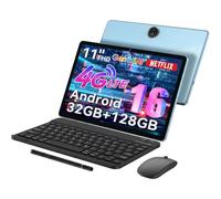 Blackview ZENO5 Android 16 Tablet, 11 Inch Tablet with Keyboard, 8300mAh | Dual Sim Card, 32GB RAM 128GB ROM, T7250 CPU, 4G LTE, for Casual Gaming, Streaming, Creative Projects - Ocean Blue