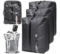 Black Voyage Reusable Vacuum Compression Travel Bag for Carry-On Suitcase and Backpack, Recycled IP67 Waterproof Space Saver Airback Vacpack (1-Pack, 18L - Pump Included)