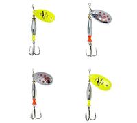 Blackwater 4pc Fishing Spinner Lure Long C Cast Salmon Sea Trout Pike Bullet Flying Silver Bass (Pack of All 4)