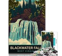 Blackwater Falls 1000 Piece Jigsaw Puzzles for Adults & Teens,Decompressing Intellectual Educational Toy Birthday Present,Gifts,Wall Art 75x50cm