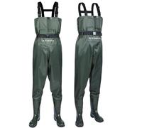Blackwater Lightweight Fly Fishing Chest Waders Breathable Nylon Size 8 9 10 Welly Boot Green Booted Pocket Chest Wellington Strong Waterproof Duck Hunting Mens Carp Coarse (Nylon Boot UK size 10)